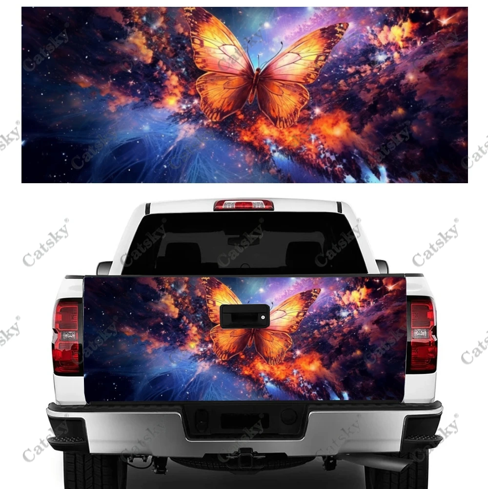 

Galaxy Butterfly Truck Tailgate Wrap профессиональный класс материала Универсальный подходит для полноразмерных грузовиков погодостойкий