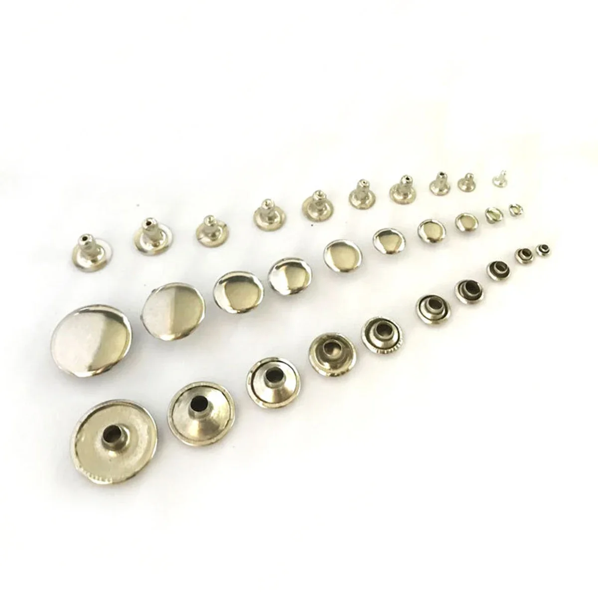 Metal Rivets Metal Studs Leather Rivets 100sets Metal Single Cap Rivets Studs 3mm-10mm Round DIY Leather Craft Bag Belt Garments Hat Shoes Pet Collar Decor