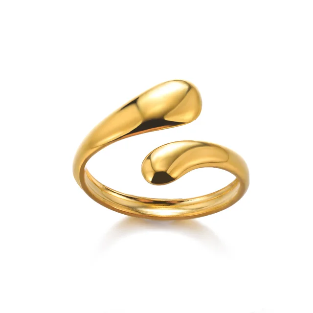 Bagues en acier inoxydable 316L pour femmes, couleur or, anneau ouvert géométrique multicouche, Vintage, étanche, bijoux esthétiques de mariage, cadeau