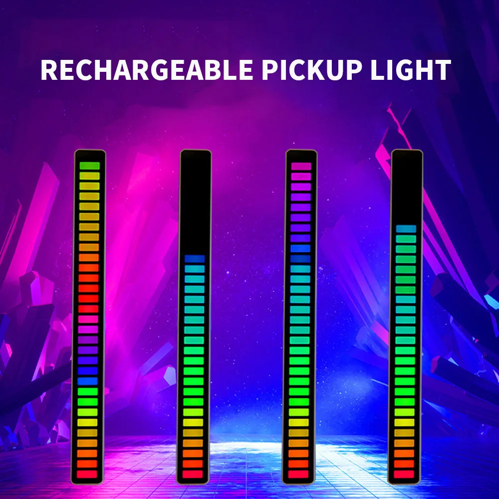 1/2/4pcs Rgb Sound Control Led Light Decoration Bar Of Music Ambient