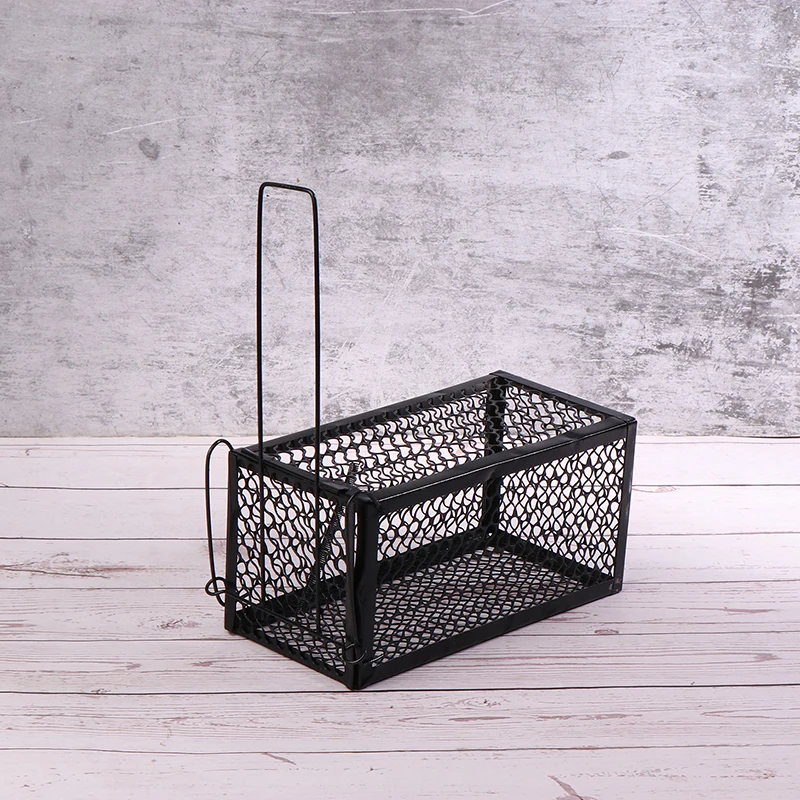 Mouse Catcher Trap Black Iron Mouse Cage Indoor Household Automatic High Sensitivity Pedal Trap Exterminator Reusable Trap Pest Control Supplies