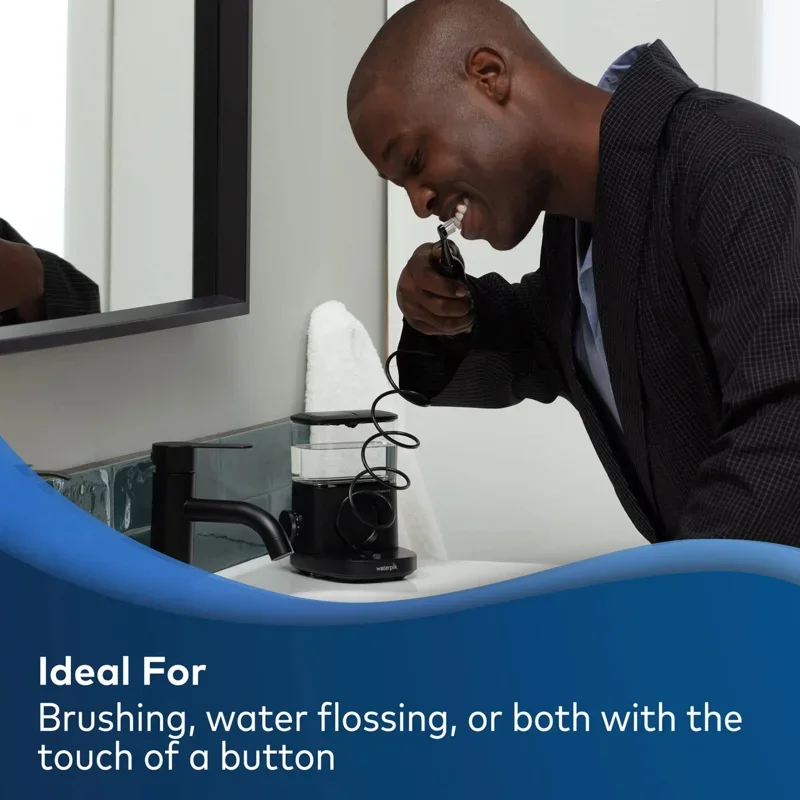 QWWaterpik Sonic-Fusion 2.0 Professional Flossing Toothbrush,Electric Toothbrush and Water Flosser Combo In One,Black