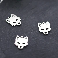 Breloques gothiques en forme de loup en acier inoxydable, 3 pièces, pendentif, bijoux de direction, bricolage fait à la main, boucles d'oreilles punk, colliers de la présidence, bracelets, matériaux 5