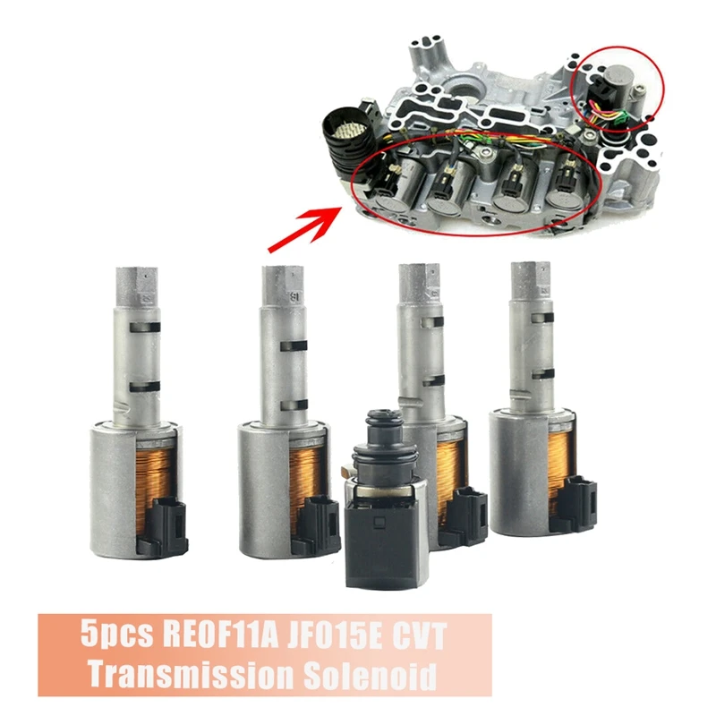 

5Pcs RE0F11A JF015E CVT Transmission Solenoid Gearbox Kit For Nissan Sentra Versa Chevrolet Spark Suzuki Swift 2012-2015