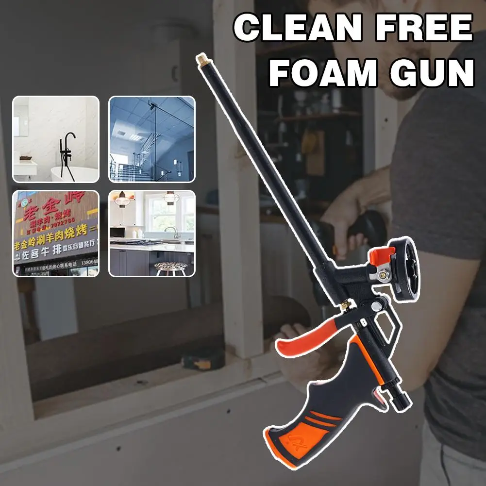 Caulking gun Clean Free Foam Expanding Spray Gun Foam Glue Gun Polyurethane Sealant Specia Manual for House Renovation