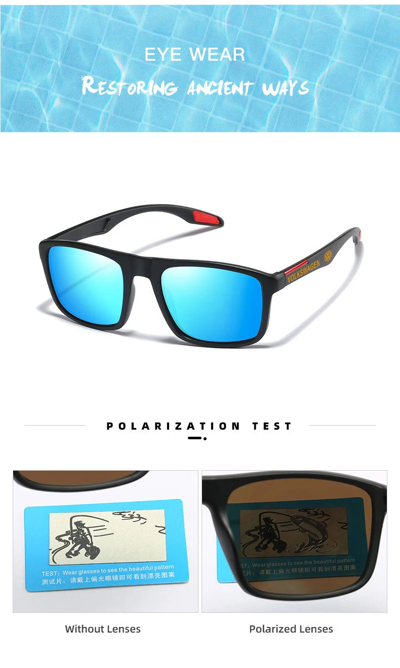 Men's Polarized Sunglasses Vintage Fishing Driving Sun Glasses for Volkswagen VW