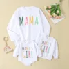Citgeett Autumn Kids Baby Girls Mommy Matching Outfits Long Sleeve Letter Print Sweatshirts Pullovers Bodysuit Fall Clothes 1