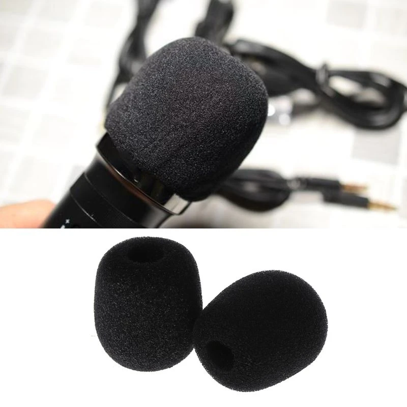 5PCS Black Microphone Headset Foam Sponge Windscreen Mic Cover