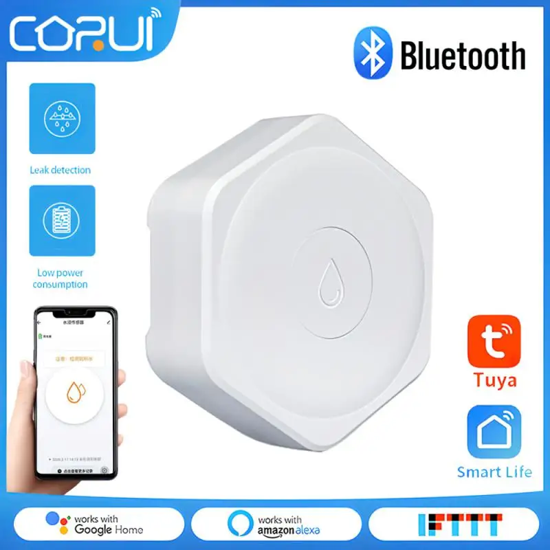 

Tuya Bluetooth SIG-mesh Flood Sensor Water Leak Detector Water Tank Full Water Linkage Alarm Smartlife APP Remote Monitoring