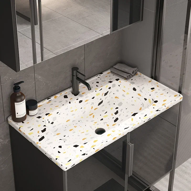 S~Bathroom Cabinet Modern Minimalist Bathroom Smart Wash Basin Combination Bath Furniture
