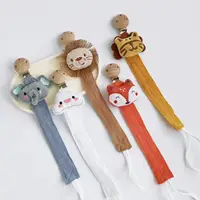 Nouveau bébé attache-sucette chaîne porte-factice pour pince à mamelon nouveau-né dessin animé animaux chaînes de mamelon anniversaire douche cadeau pour 6