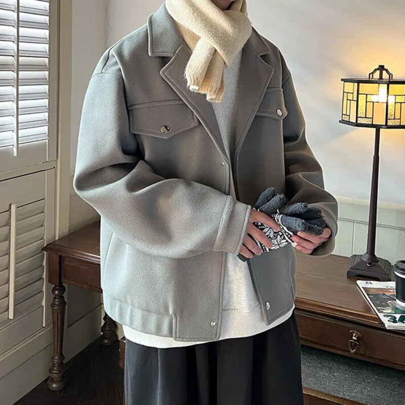 

Trench Men's 2023 New Suit Collar Jacket Korean Fashion Single Breasted Windbreaker Male Harajuku Large Overcoats