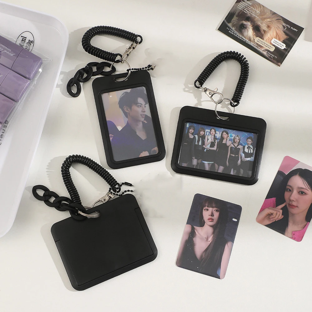 Kpop Card Holder Photo Frame Cards Case Keychain Pendant Ins Idol Photo Card Sleeves Kpop Packaging Supplies