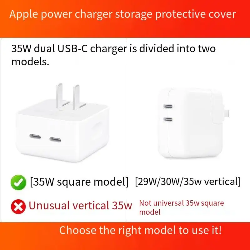 Apple Charger Protective Case, Anti-Drop Power Adapter Storage Case