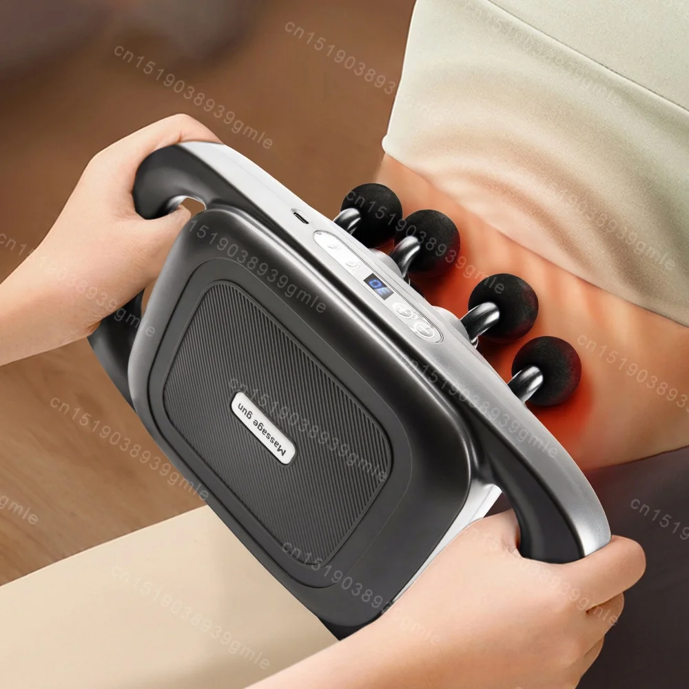 Description Picture 5 of item16 Heads Electric Massager High Frequency Vibration Fascia Gun Body Relax Shaping Fitness Tool Arm Leg Back Red Light Massage