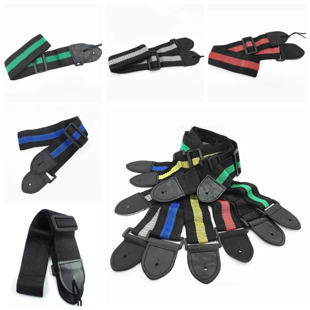 

Ремень в полоску для электрогитары, кожаный Нейлоновый Регулируемый цветной стробоскоп для электрогитары