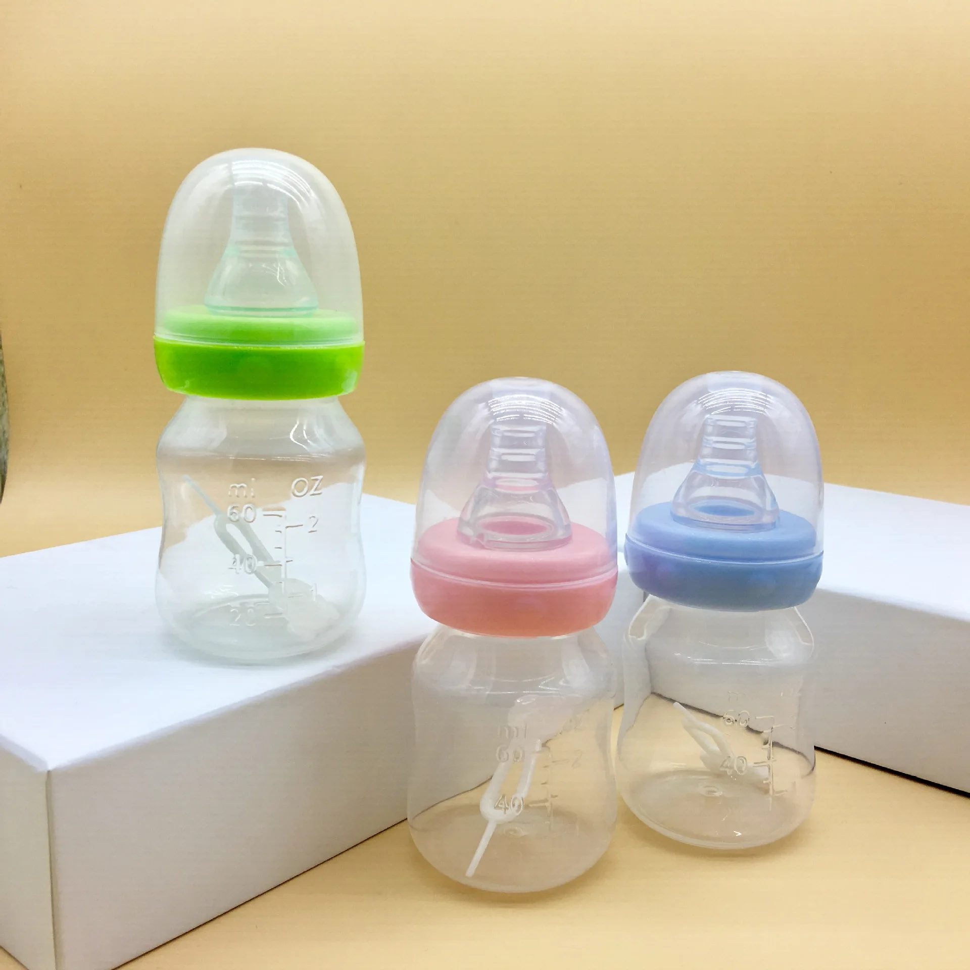 60ML Baby Newborn Mini Portable Feeding Nursing Bottle BPA Free Safe Infant Nursing Nipple Care Feeder Fruit Juice Milk Bottles