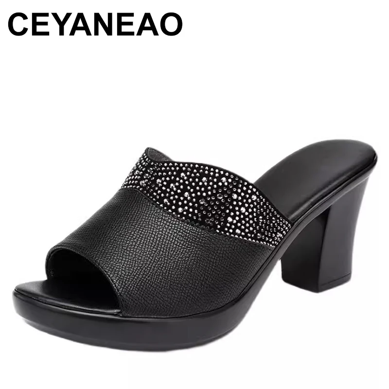 

Женские шлепанцы, сандалии, летние женские шлепанцы на высоком каблуке