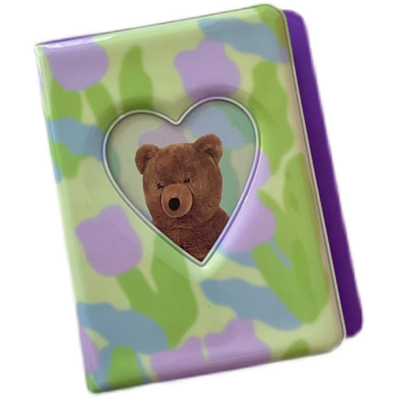 SKYSONIC Kawaii 3" Photo Alblum 20pcs Sleeves PP PVC Storage Card Bag Holder Bear Cat Korean Postcards Collect Book Organizer 2