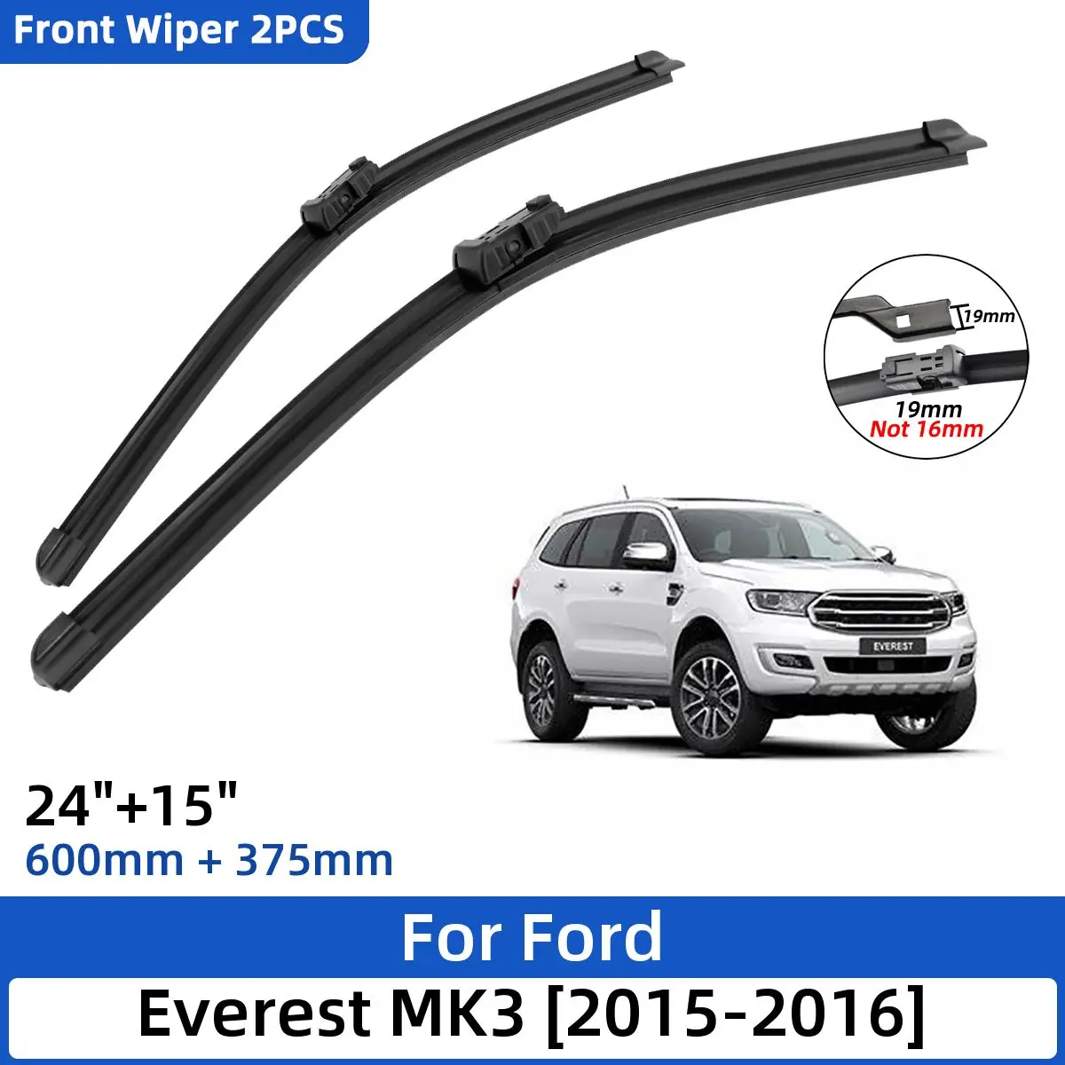 

Щетки стеклоочистителя для Ford Everest MK3 2015-2016 24 дюйма + 15 дюймов, 2 шт.