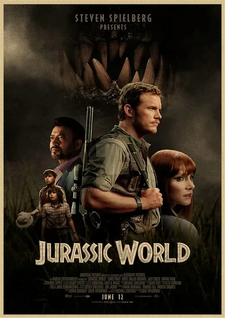 Dinosaur Canvas Painting Jurassic Park Movie Posters Vintage Posters And Prints Wall Art Pictures For Living Room Home Decor Peckshirt