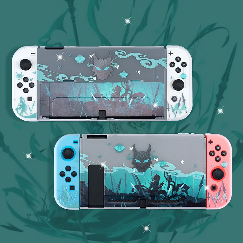 

Cool Ghost Case for Nintendo Switch/OLED Hard PC Protective Case and Soft JoyCon Cover Dockable Shell for Nintendo Switch Case