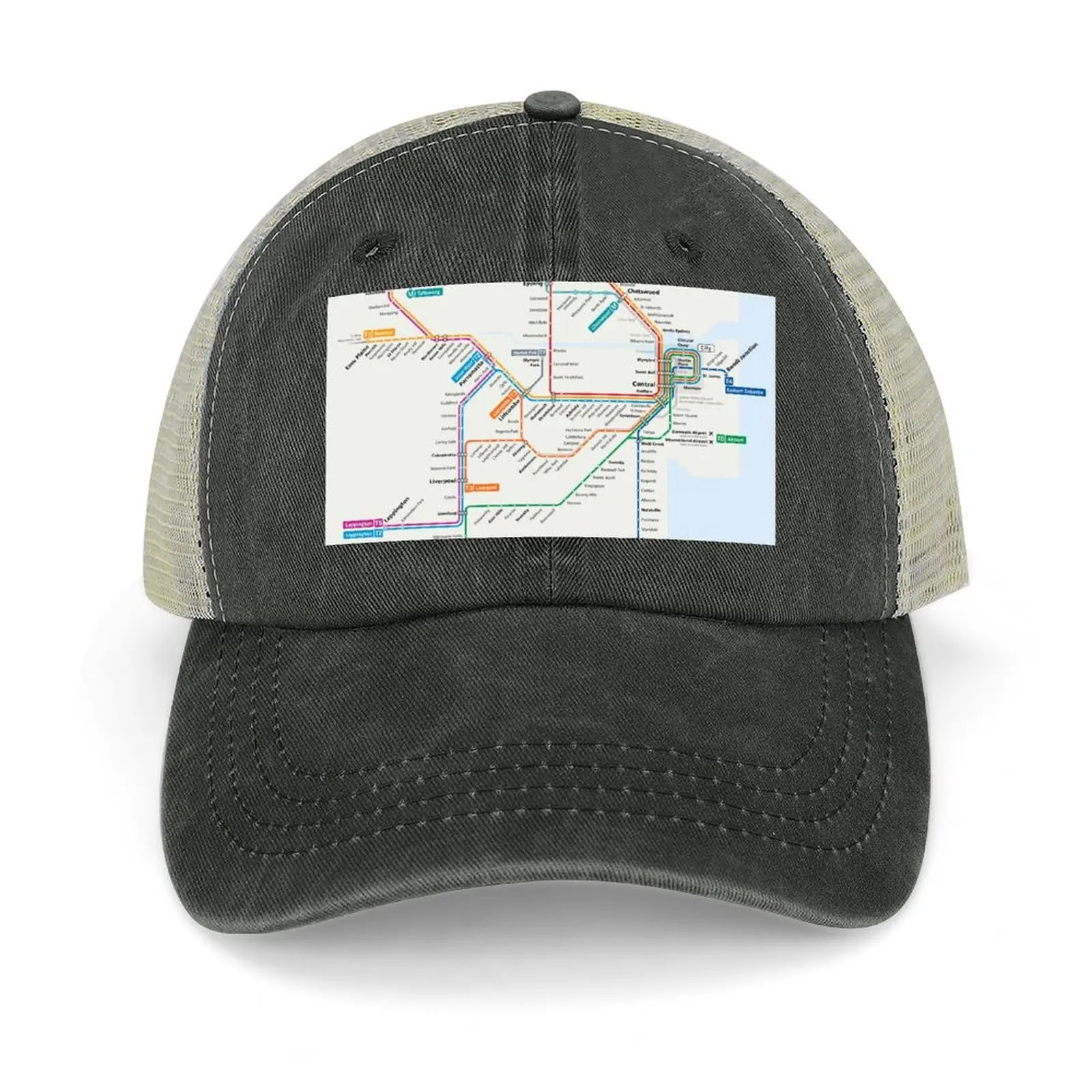

Sydney Trains Map Cowboy Hat Golf Cap Designer Hat Hats For Women Men's
