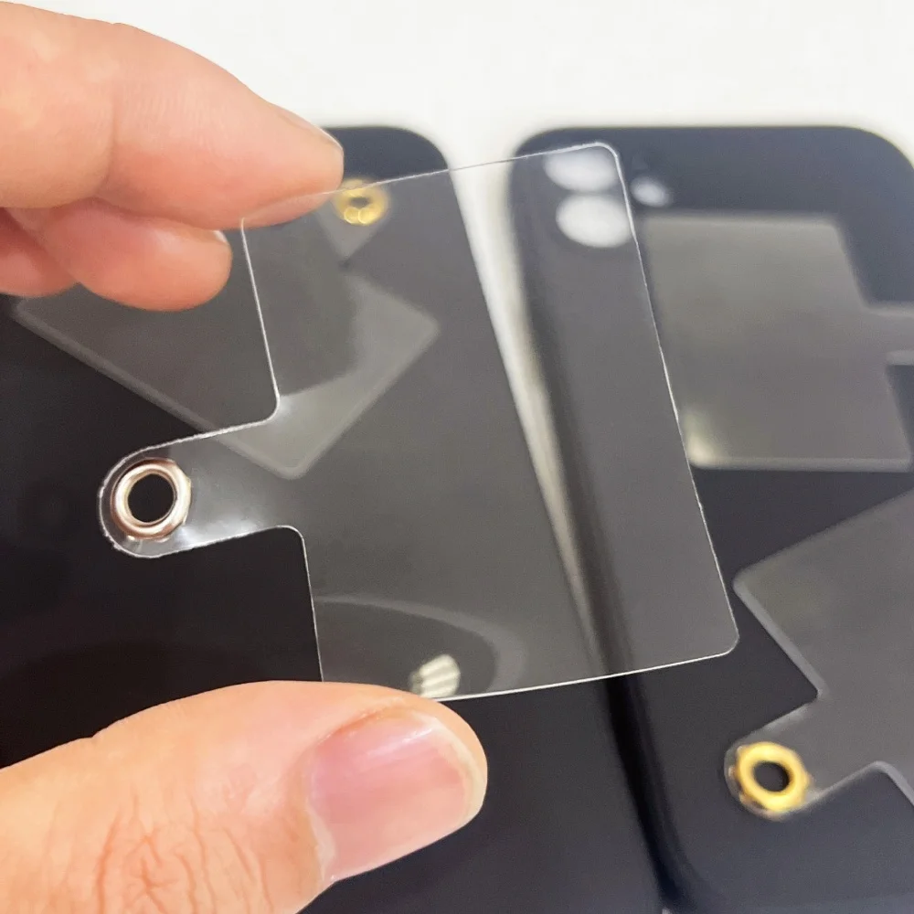 Transparent Phone Case with Rope and Metal Ring Hook