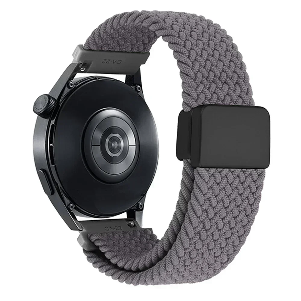 Magnetic Buckle Braided Nylon Strap, 22mm