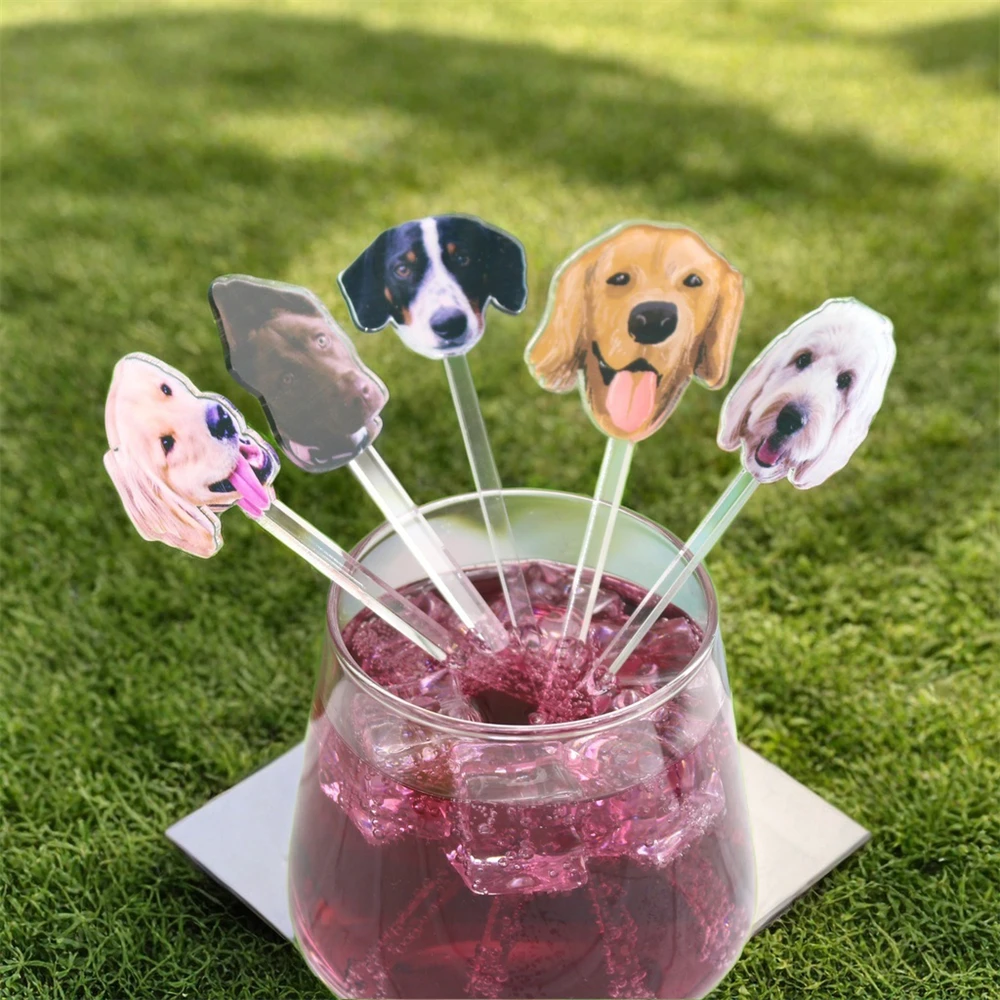 Custom Pet Drink Stir Personalized Cocktail Stirrers Wedding Gift Table Decoration Acrylic Party Drink Stirs Baptism souvenir