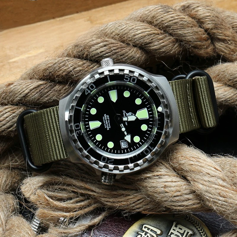 Heavy Duty Nylon and Metal Buckle Watch Strap - Khaki Army Green Canvas Bracelet