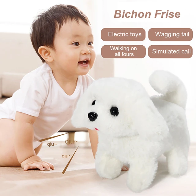 Electric Plush Simulation Display Mold Smart Dog Plush Puppy Toy For Children Walking Teddy Rabbit Tail Wagging Ass Shaking Toy 5