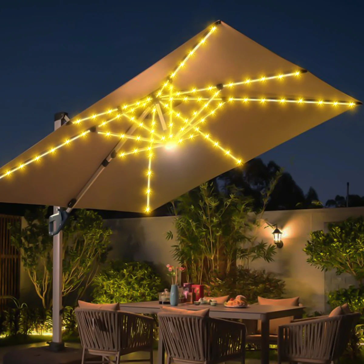 1PC Patio Umbrella Lights Cordless Outdoor Lighting With Remote Control 8 Mode LED Umbrella Patio Light Outdoor Garden Decor
