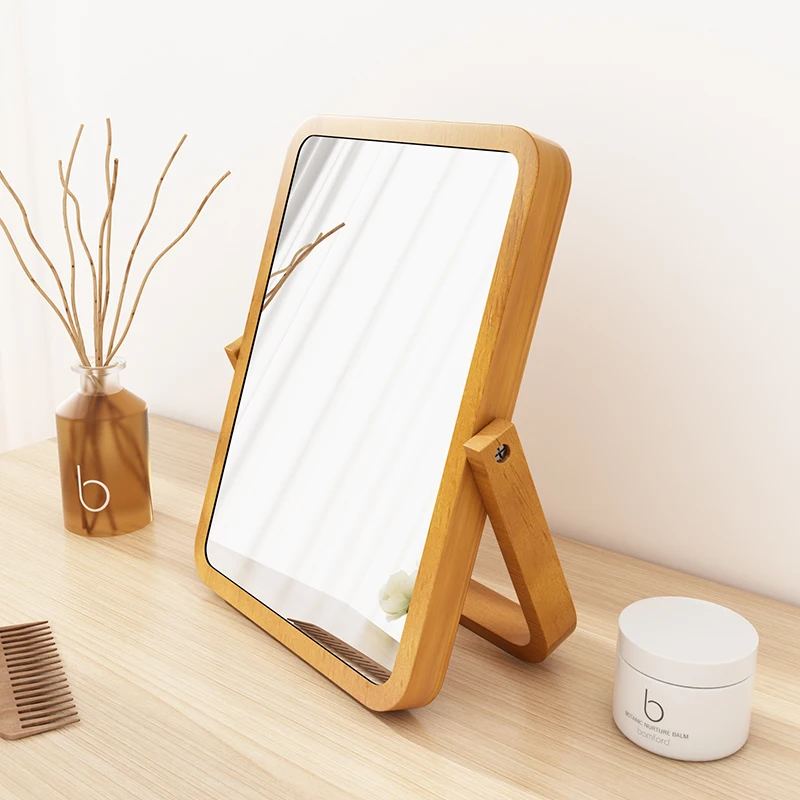 Hanging Vintage Decorative Mirrors Small Bath Nordic Toilet Mirrors For Room Wooden Square Espejo Lustro Room Decor YX50JZ