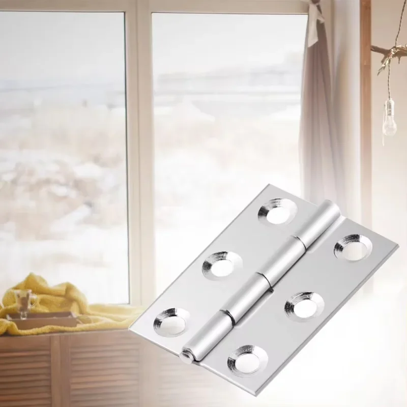 Hardware Stainless Steel Hinges Door Connector Drawer 6 Mounting Holes Durable Furniture Bookcase Window Cabinet Home 20 Pcs