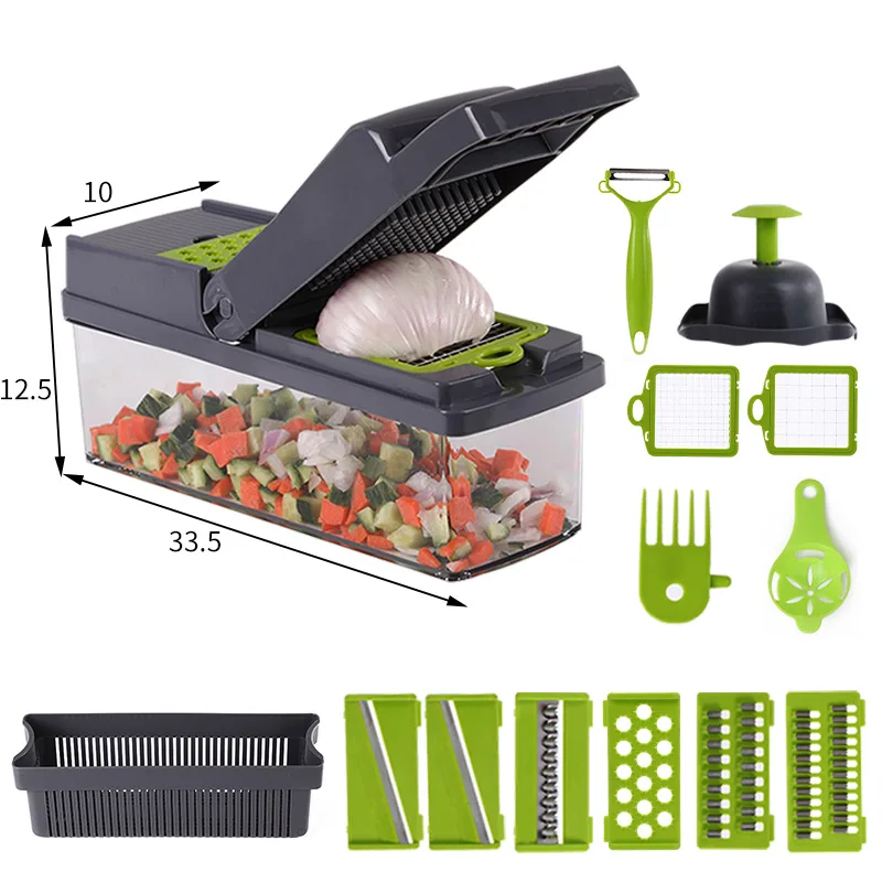 5 in 1 Magic Nicer Quick Stainless Steel Vegetable Dicer Chopper  Multi-Functional Onion Vegetable Cutter Slicer Kitchen Tools - AliExpress