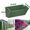 1pc Home Garden Plant Pot DIY Wall Flower Pot Container Wall Hanging Vertical Green Plastic Planting Box 1