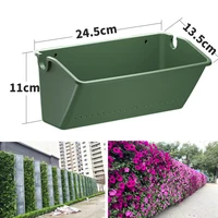 1pc Home Garden Plant Pot DIY Wall Flower Pot Container Wall Hanging Vertical Green Plastic Planting Box 1