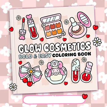Glow Cosmetics Adult and Adolescent Coloring Books Fashion Cute Pattern Drawing Books Exquisite Cosmetics Illustration Coloring 1