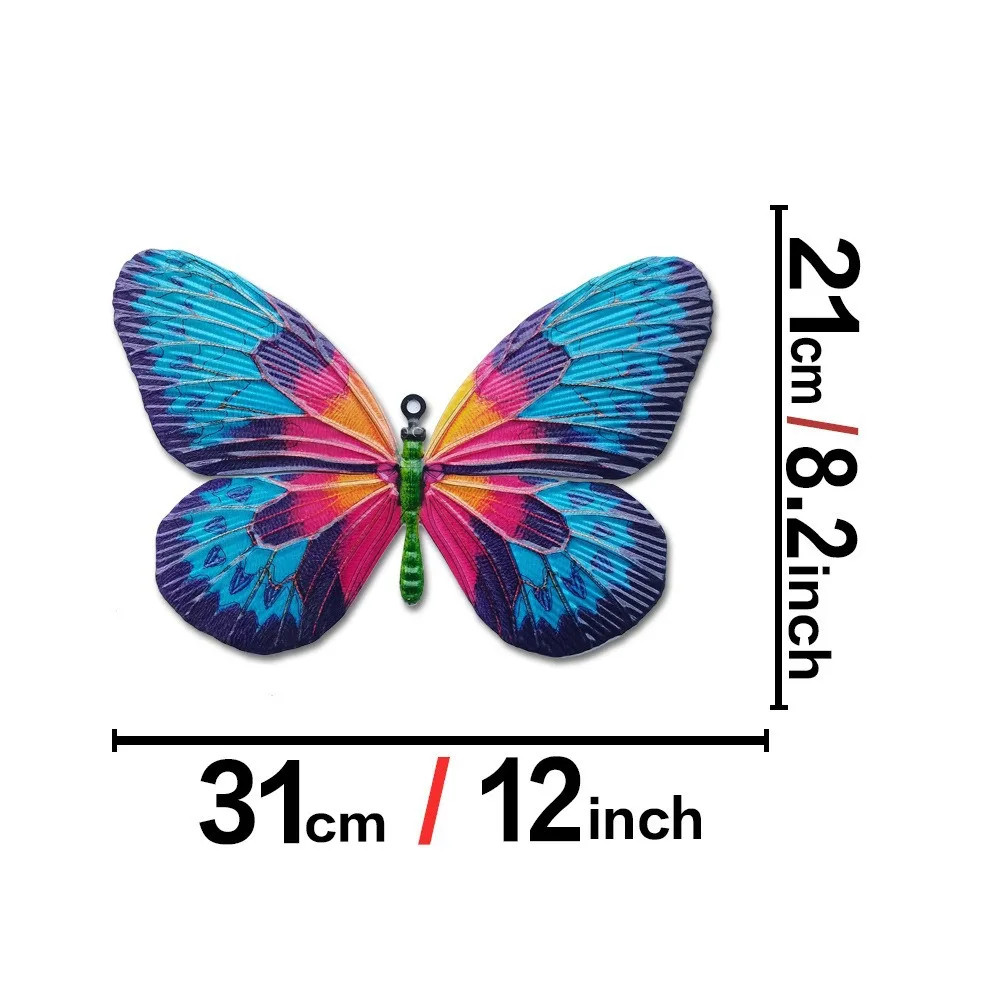 Large Metal Butterfly Wall Art for Indoor Outdoor Garden Decor Iron Hanging Ornament Handmade Crafts Home Decoration Rustproof
