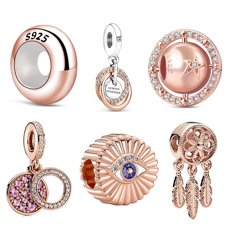 새로운 S 핫세일 로즈골드 아이 카메라 유니콘 비즈 참 펜던트 오리지널 팔찌 목걸이 DIY 비즈에 적합