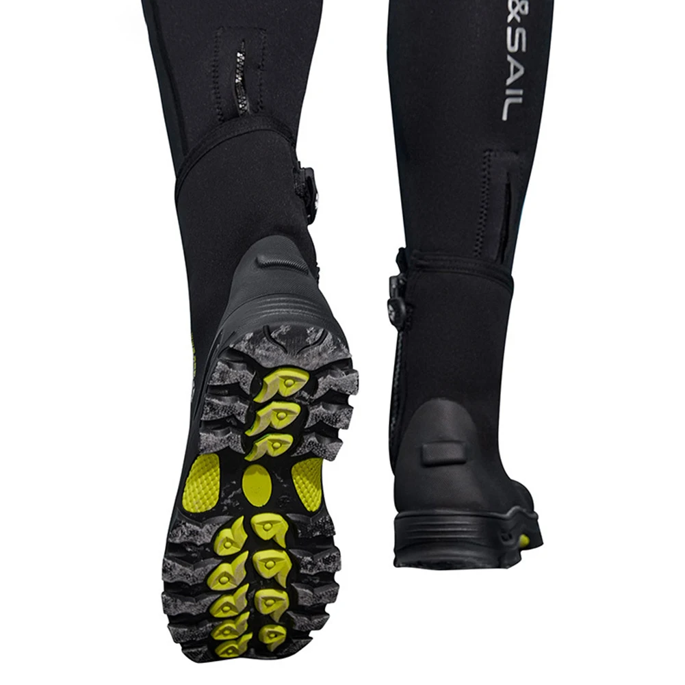 1Pair 5MM Outdoor Hard Sole Hiking Shoes Anti Slip Surfing Diving Boots Wear-resistant High Top Wading Shoes for Snorkeling