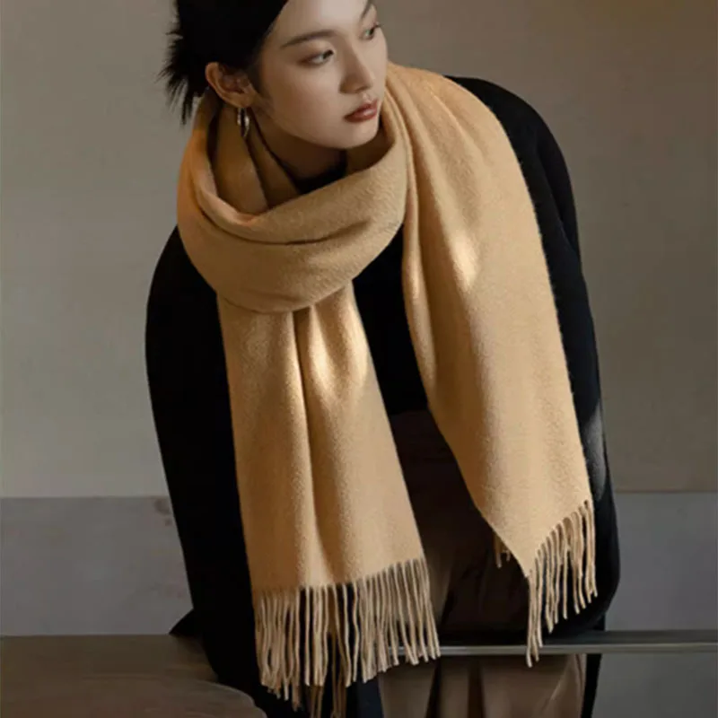 New Cashmere Scarf Women's Winter Scarves Wool Black Red Scarf Ladies Winter Big Pashmina Scarf XWJ01 4