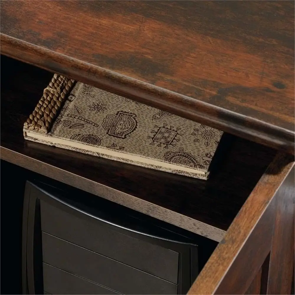 Home Office L Shaped Desk with Computer Tower Storage in Curado Cherry 4