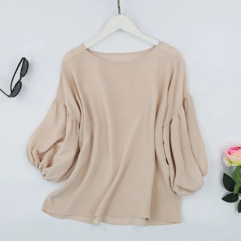 Женская Свободная блузка из 100% натурального шелка тутового шелкопряда с