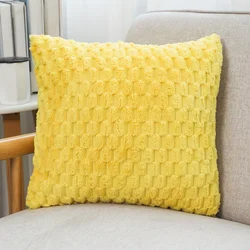 Luxurious Double - Sided Faux Fur Pillow Covers - Set of 2, Soft & Fluffy, Machine Washable, Perfect for Living Room and Bedroom Decor (Yellow)