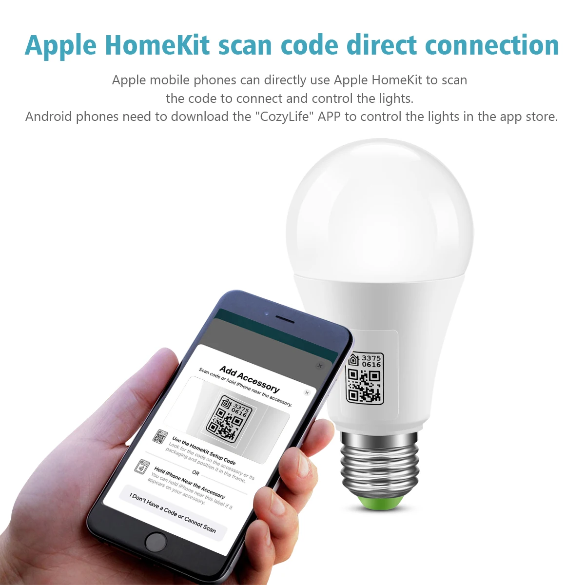홈킷 LED 스마트 와이파이 전구 E27 램프, MFI 인증, 여러 가지 빛깔의 밝기 조절 LED 전구, 시리 알렉사 에코, 구글 어시스턴트 작동