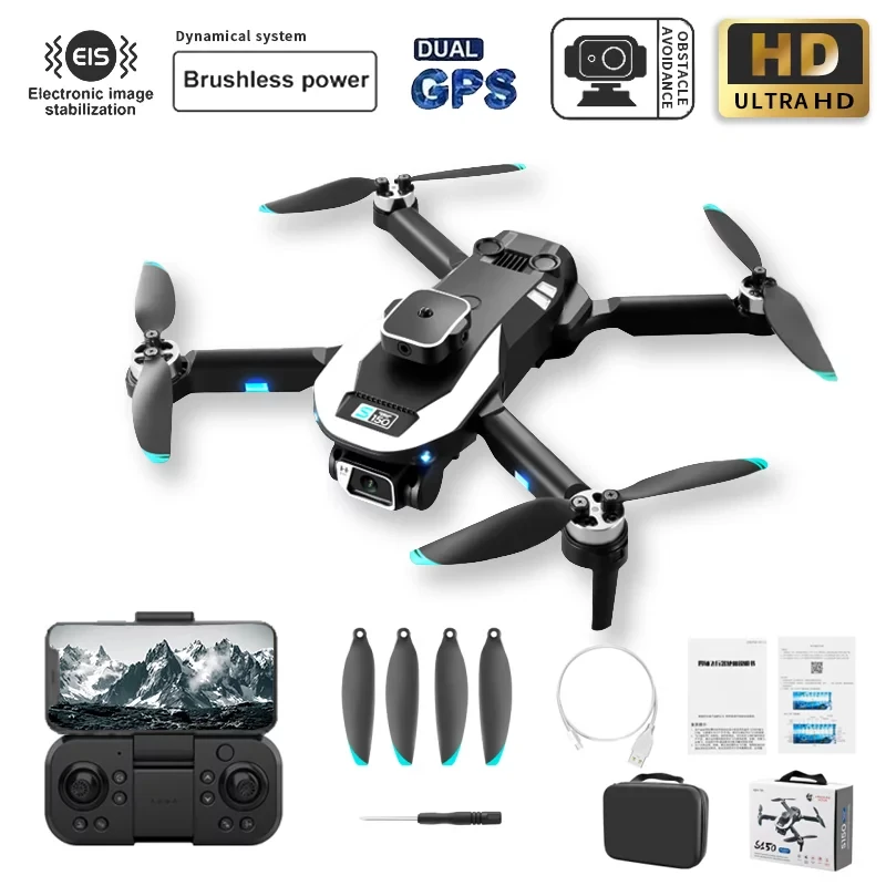 K750FA-Drone S150 avec Caméra HD pour Touriste, Photographie Aérienne Professionnelle, Évitement d'Obstacles, Hélicoptère Sans Balais RC, Quadrirotor, Jouet, Cadeaux