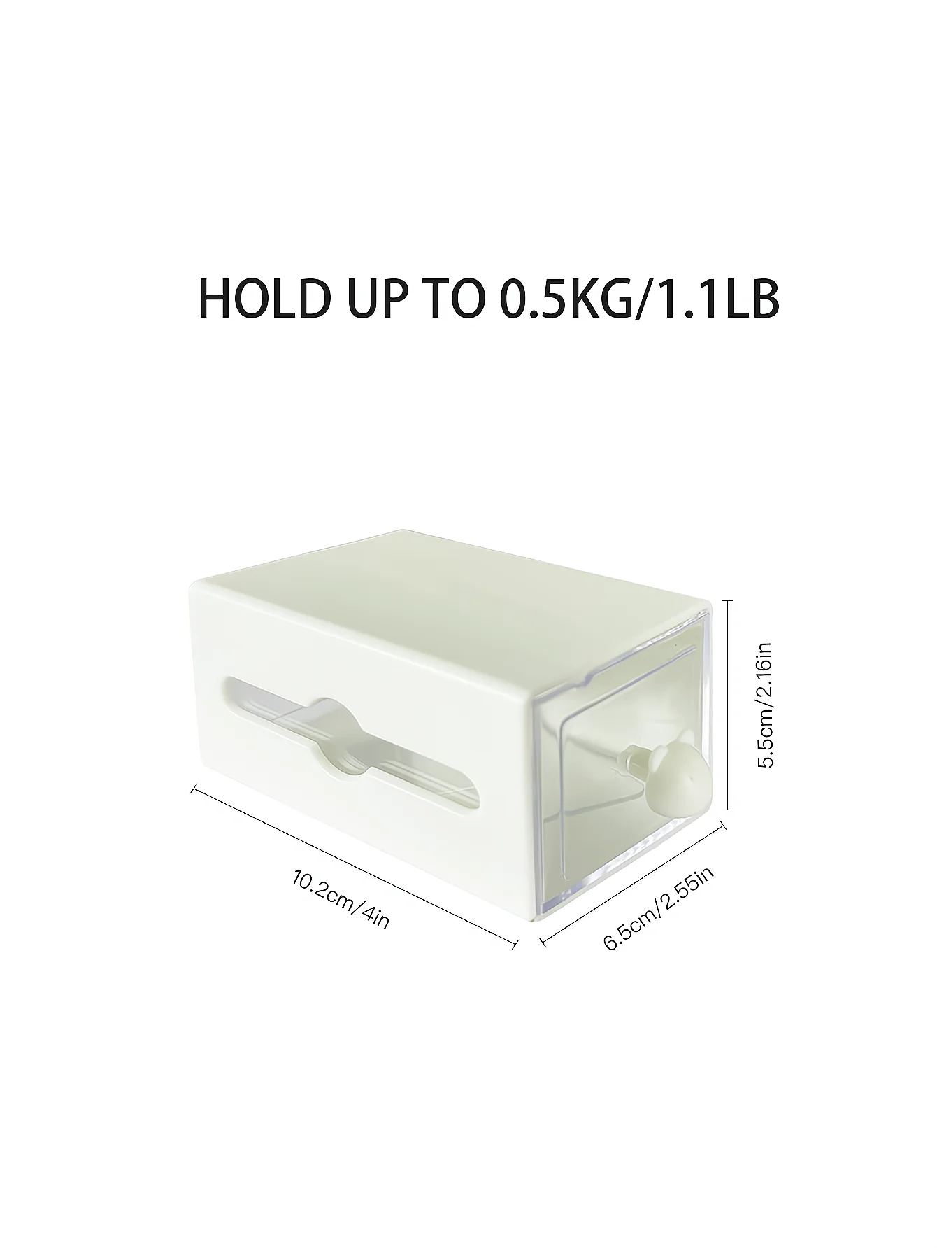 1/2pcs Non Perforated Wall Storage Box Rectangular White Transparent Two-way Drawer Cotton Swab Bathroom Headband Hair Loop Mini 6