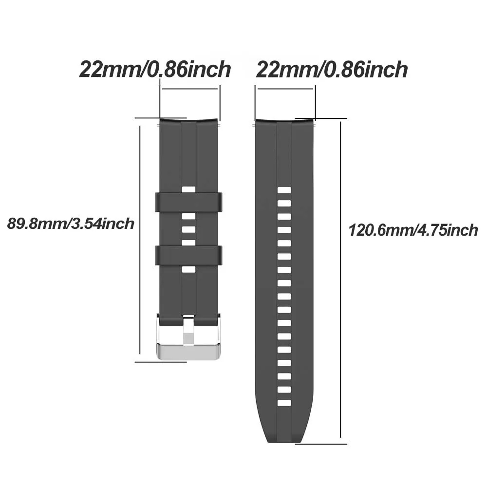 Silicone Watch Band Replacement Strap - 20mm/22mm, Multiple Colors Available